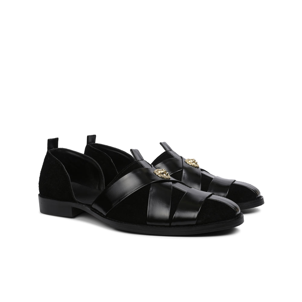 Suede X Leather Loafers