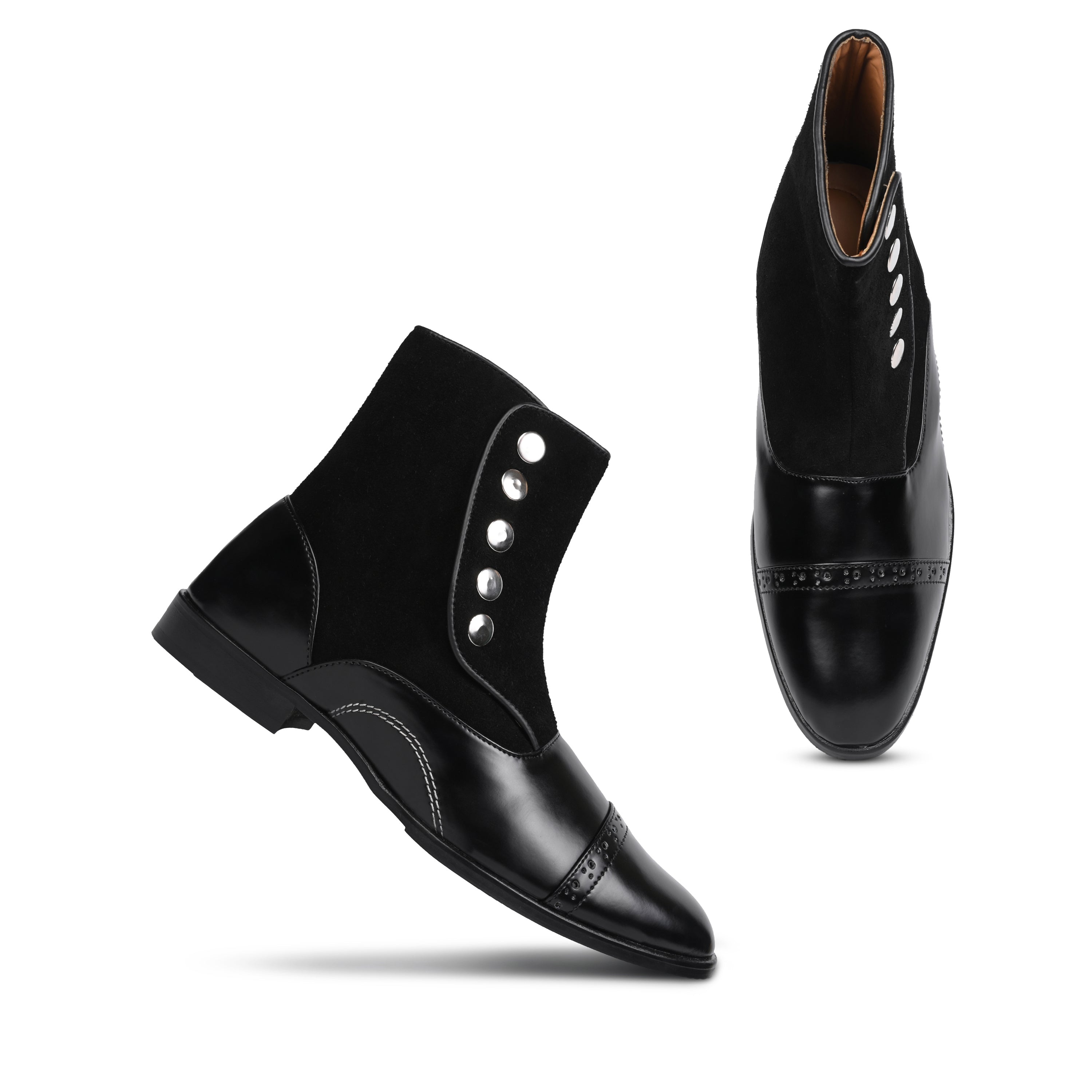 Derby Side Button Boots