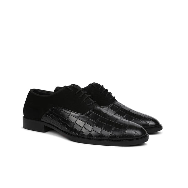 Croco Texture Leather Shoes