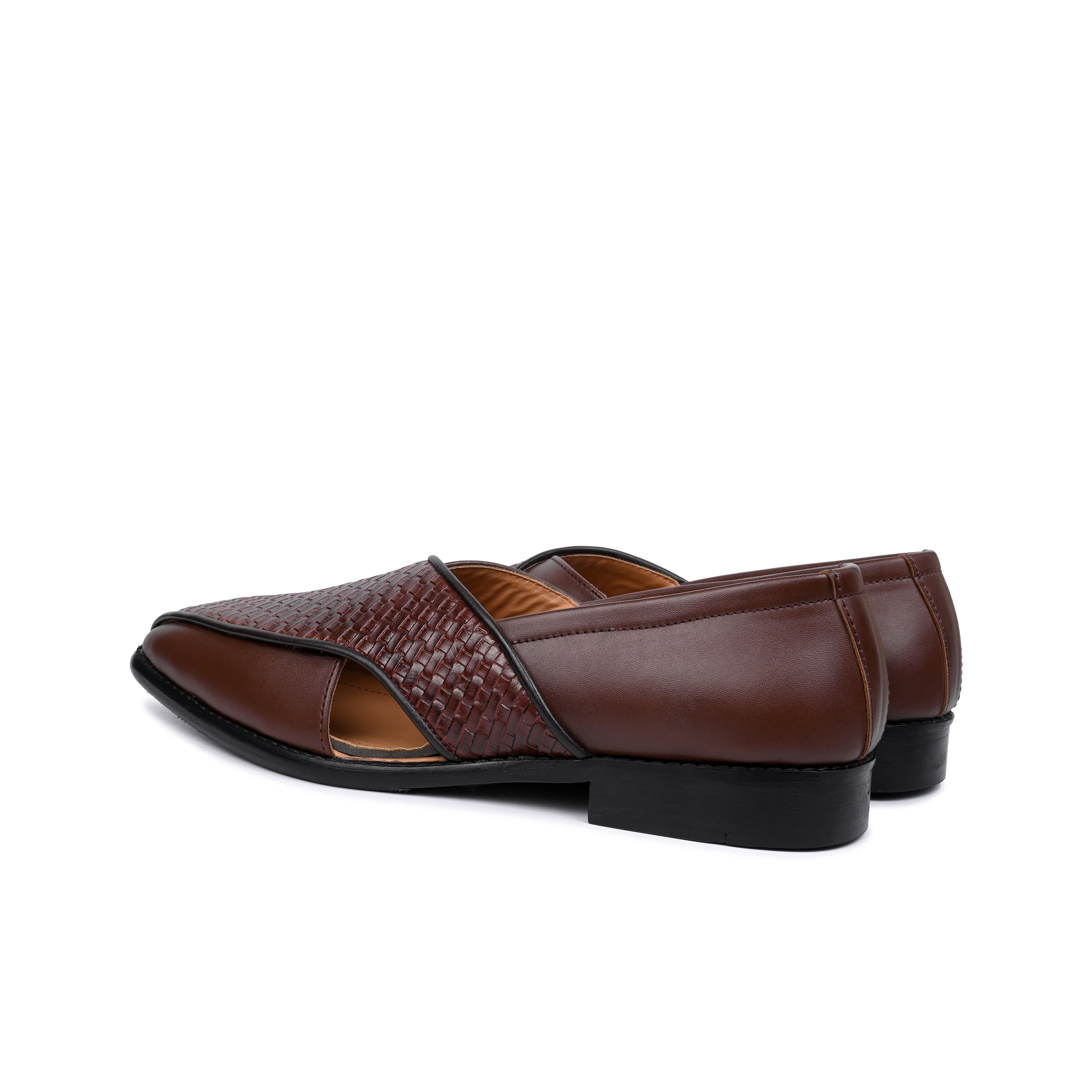 Men Brown Shoe-Style Slip On Sandals