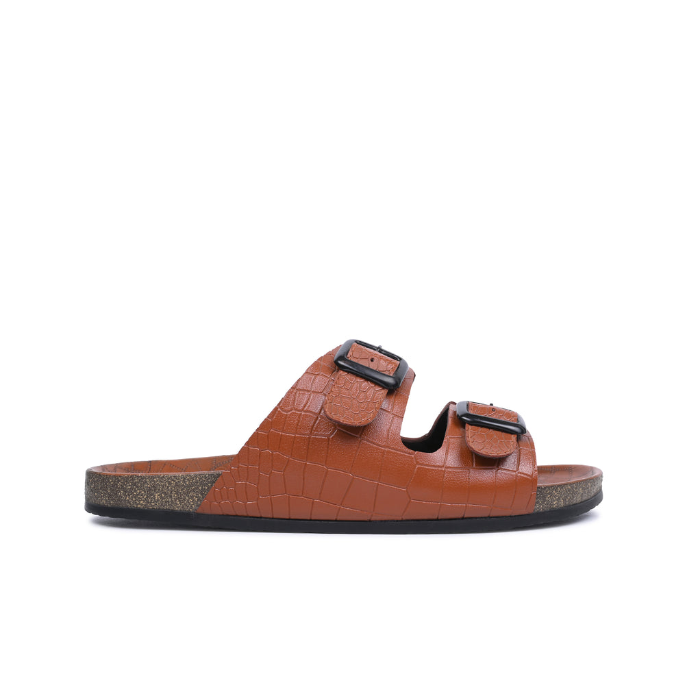 Double Buckle Croco Mule