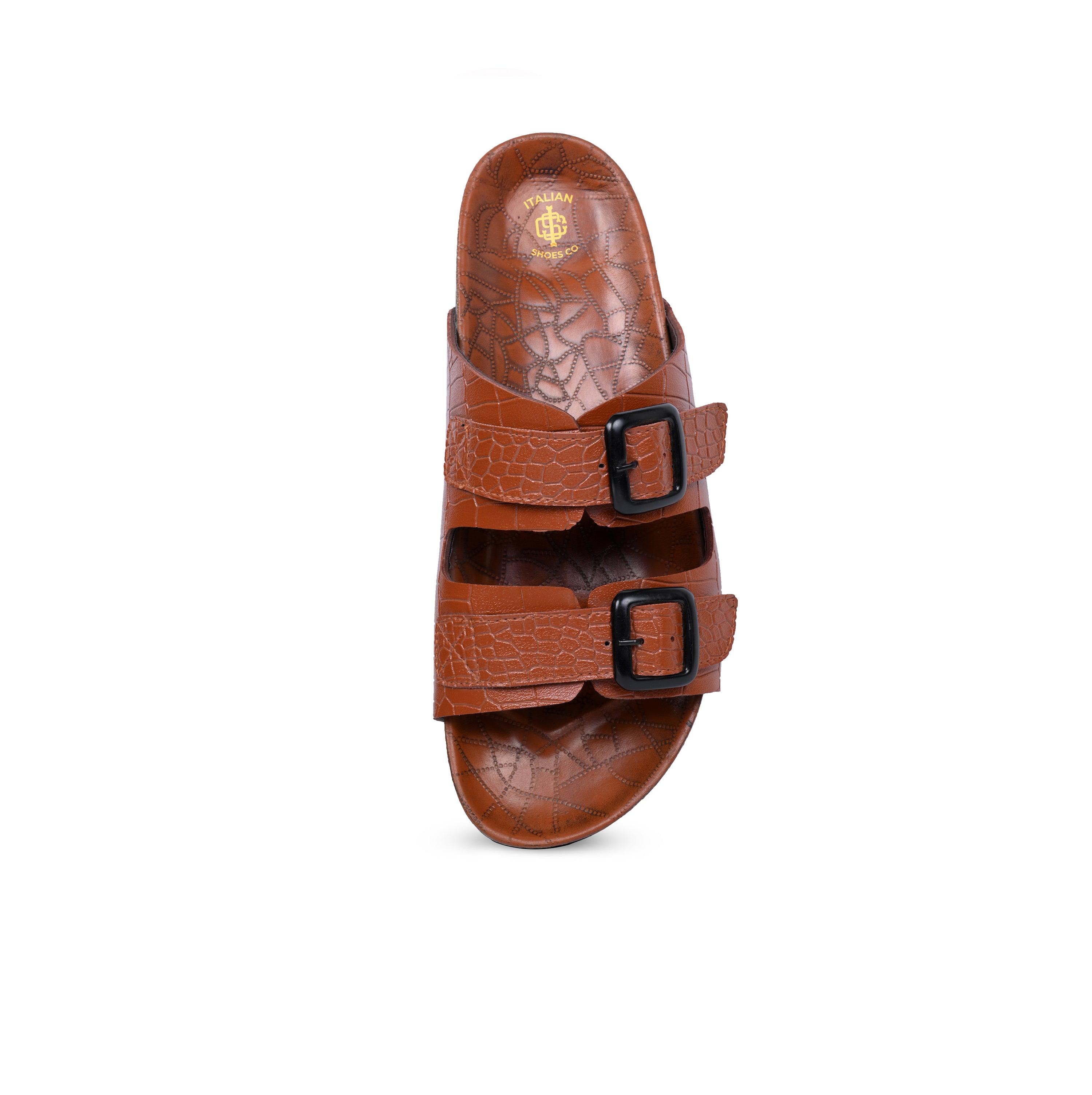 Double Buckle Croco Mule