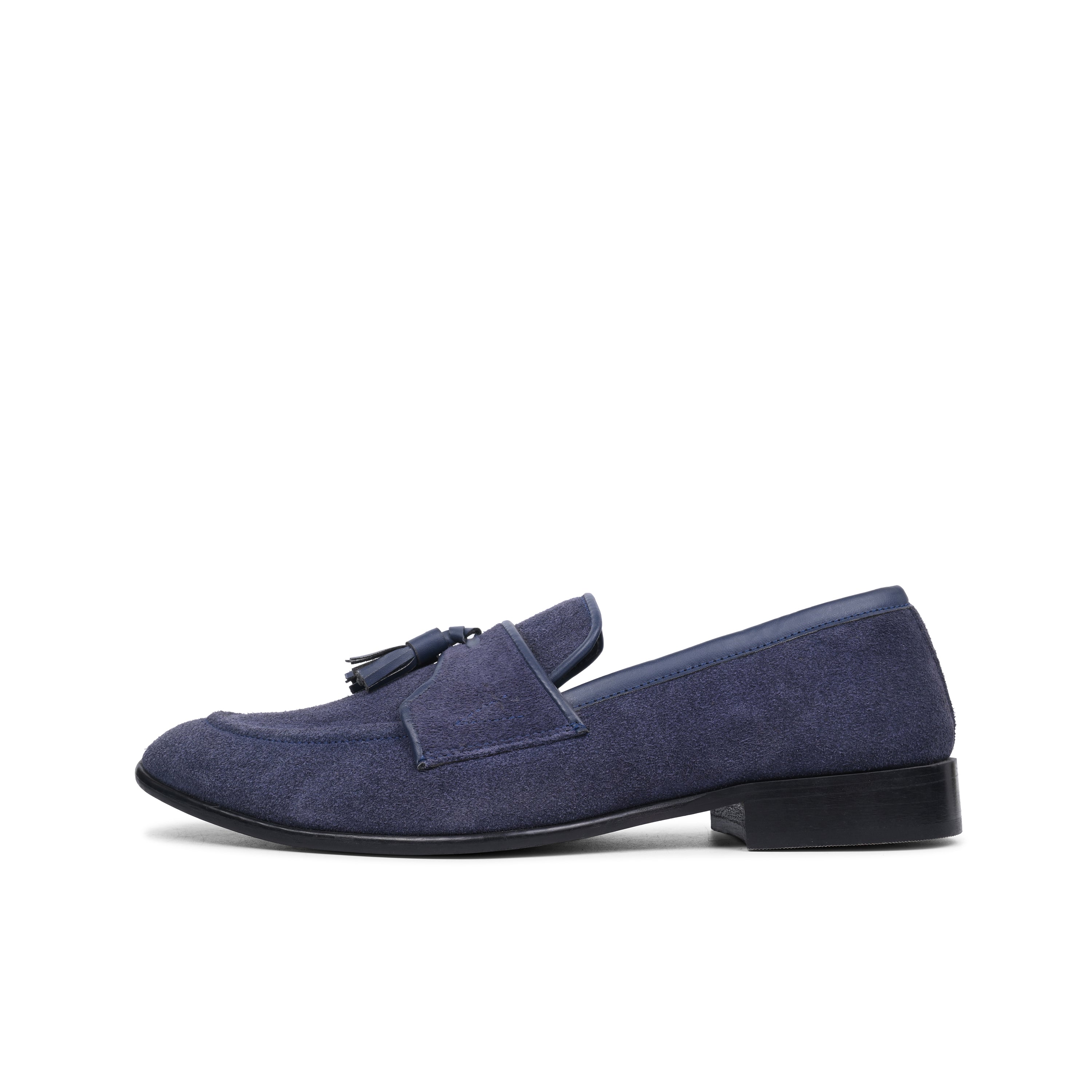 Navy Suede Tassel Loafers