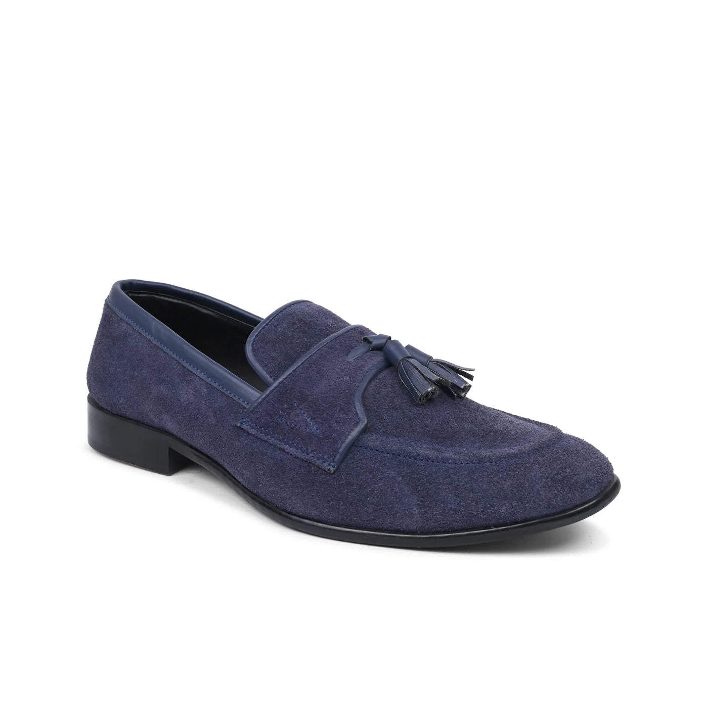 Navy Suede Tassel Loafers