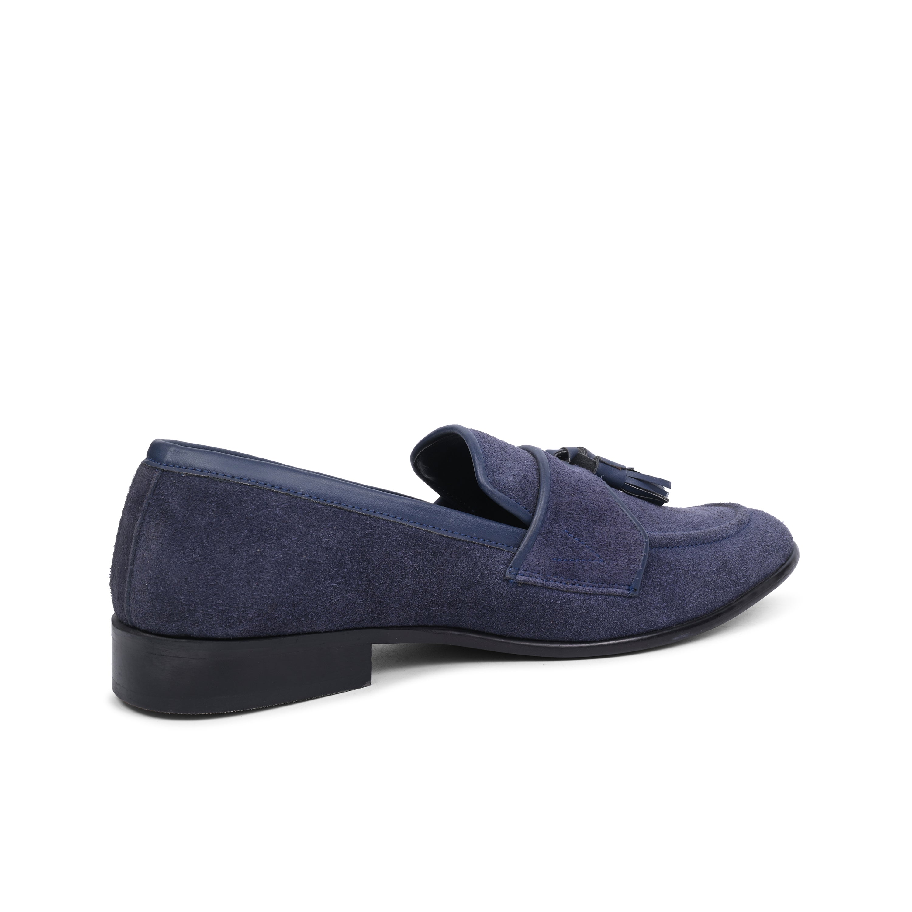 Navy Suede Tassel Loafers