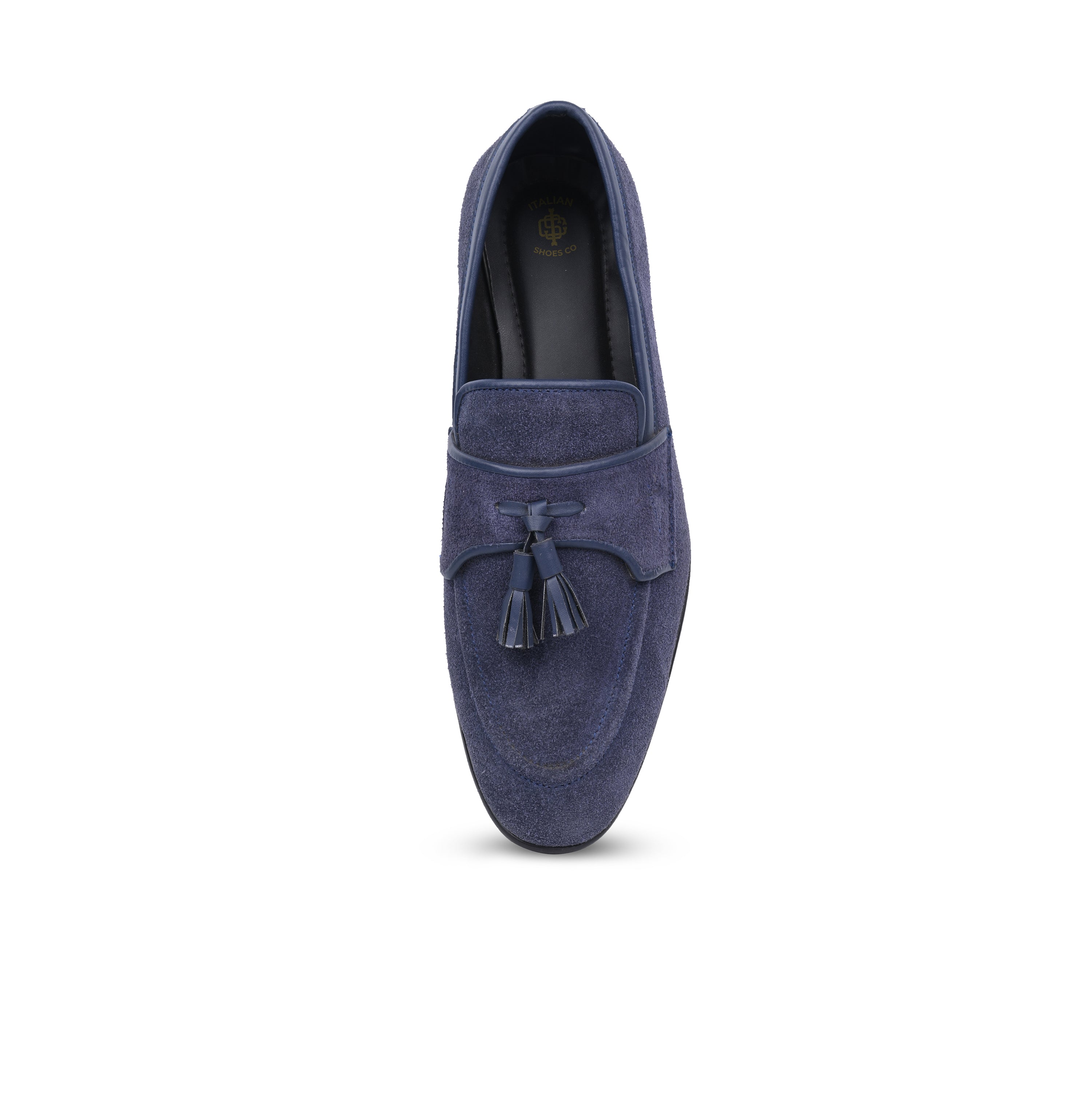 Navy Suede Tassel Loafers