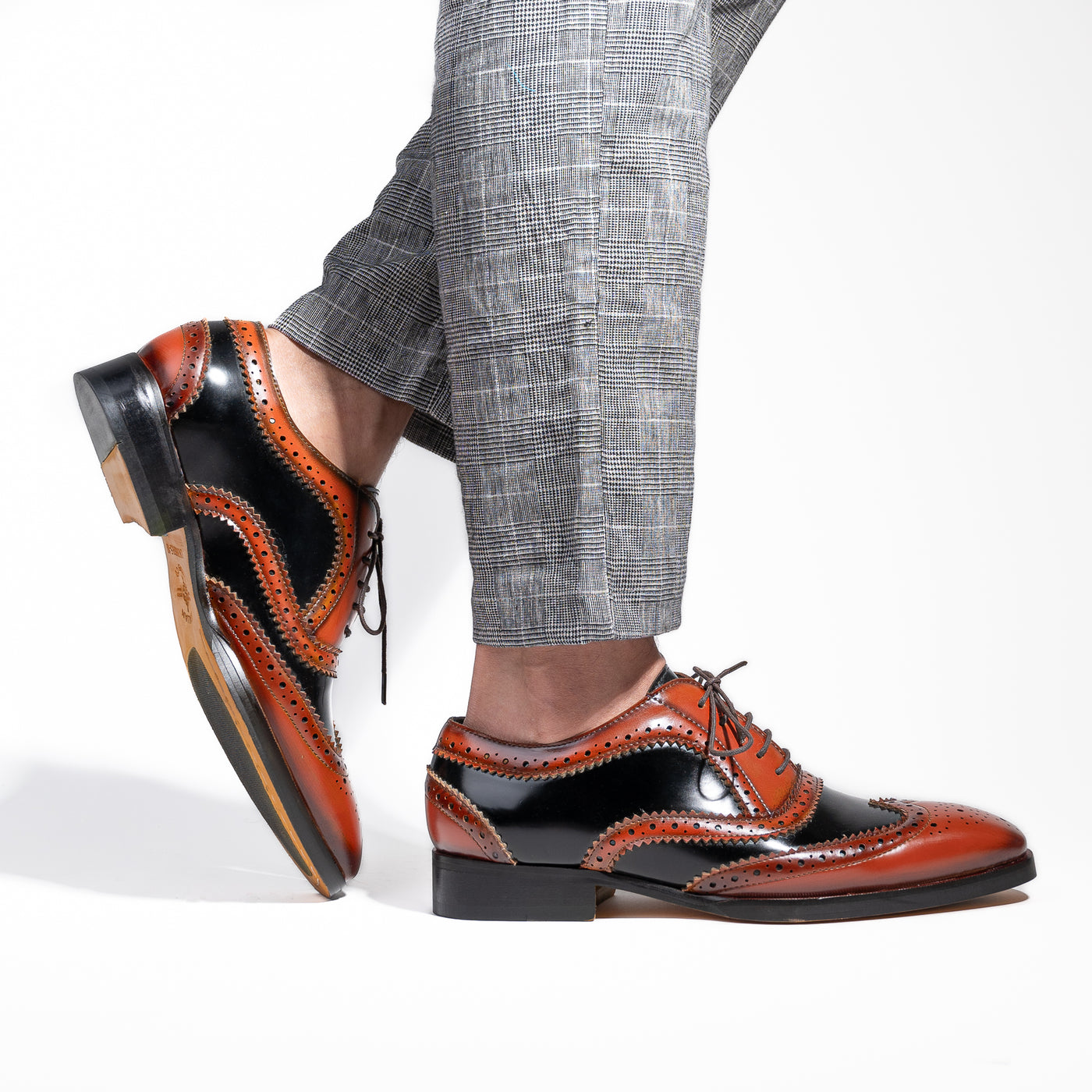 Mahogany Brogue Lace Up Leather Men s Shoes