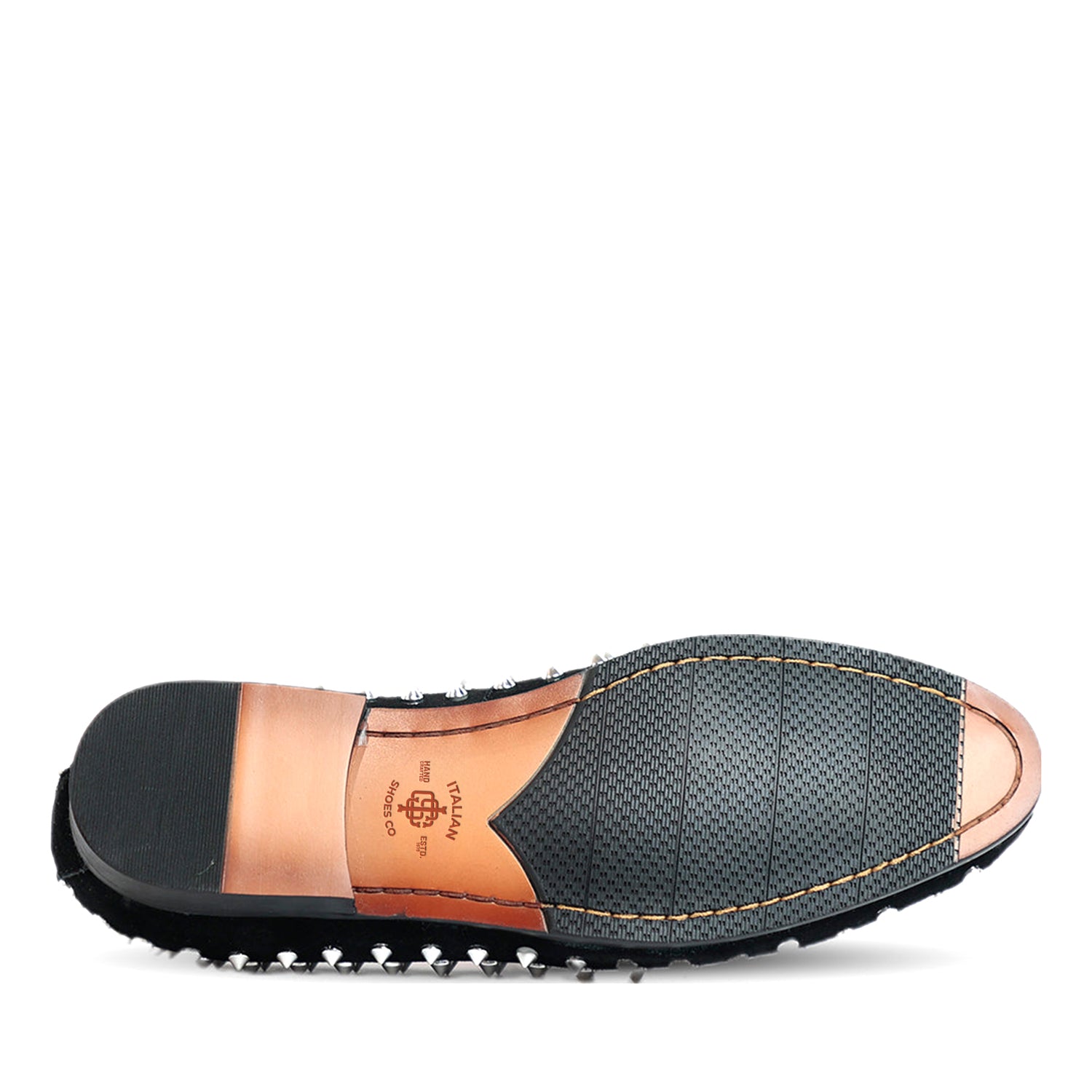 Suede Studded Slip On Loafers