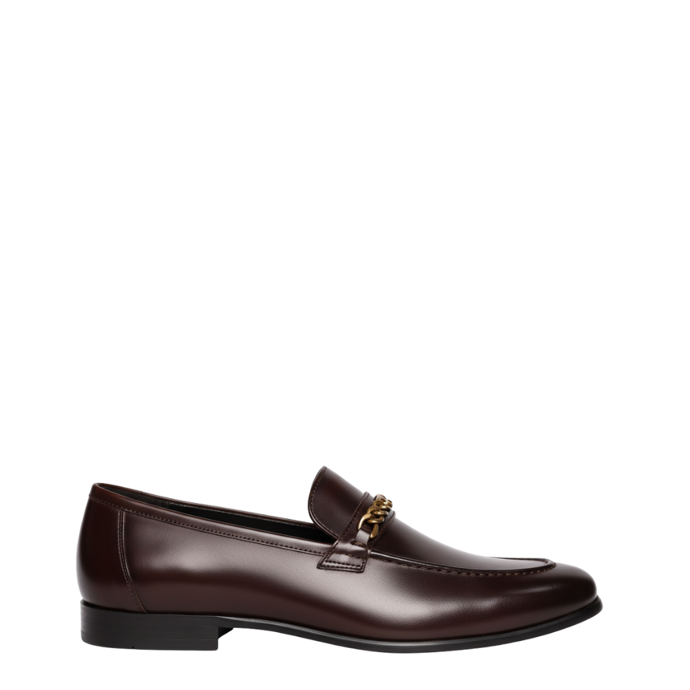 Regal Chain Crest Leather Loafers