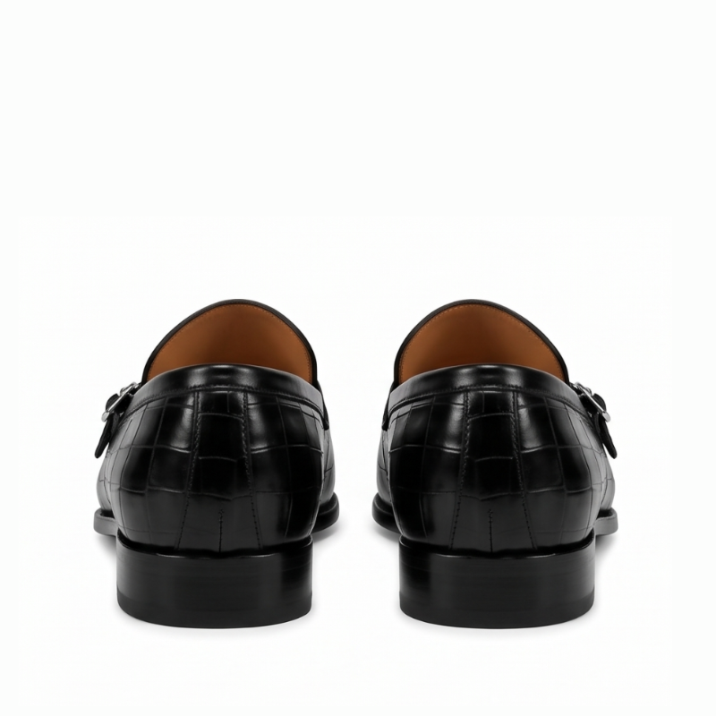 David Croc Classic Monk Strap Shoes