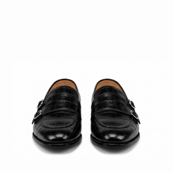 David Croc Classic Monk Strap Shoes
