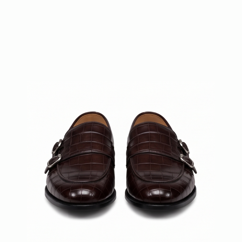 David Croc Classic Monk Strap Shoes