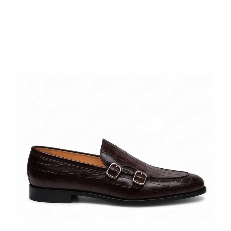 David Croc Classic Monk Strap Shoes