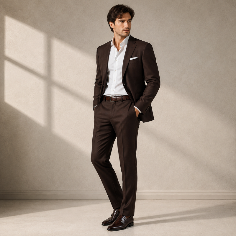 David Croc Classic Monk Strap Shoes