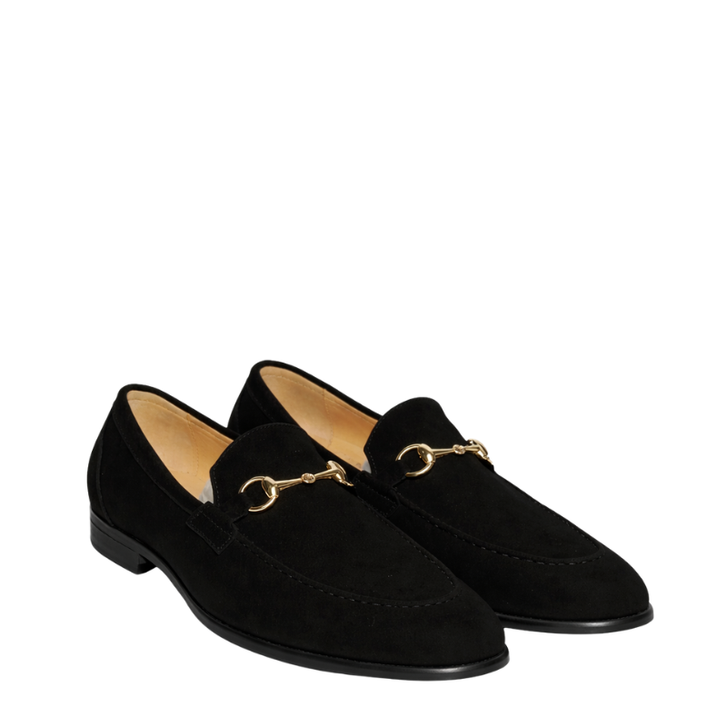 Midnight Suede Italian Horsebit Loafers