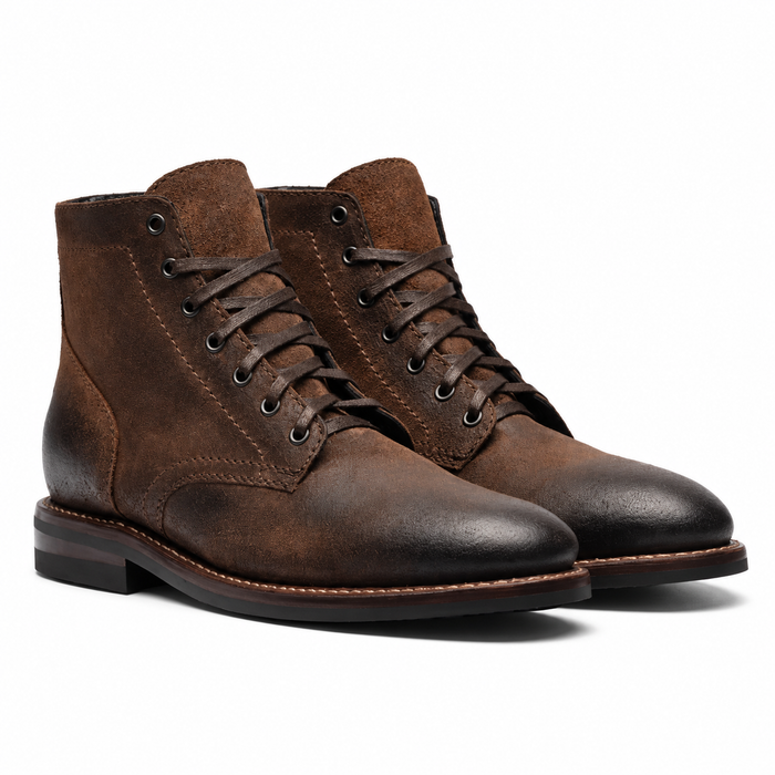 Men Suede Leather High Top Biker Ankle Boots