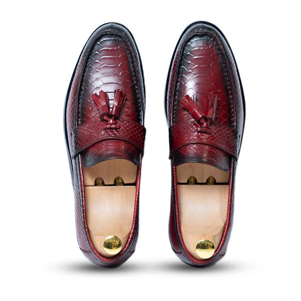 Dominator Tassel Black Slip On Loafers