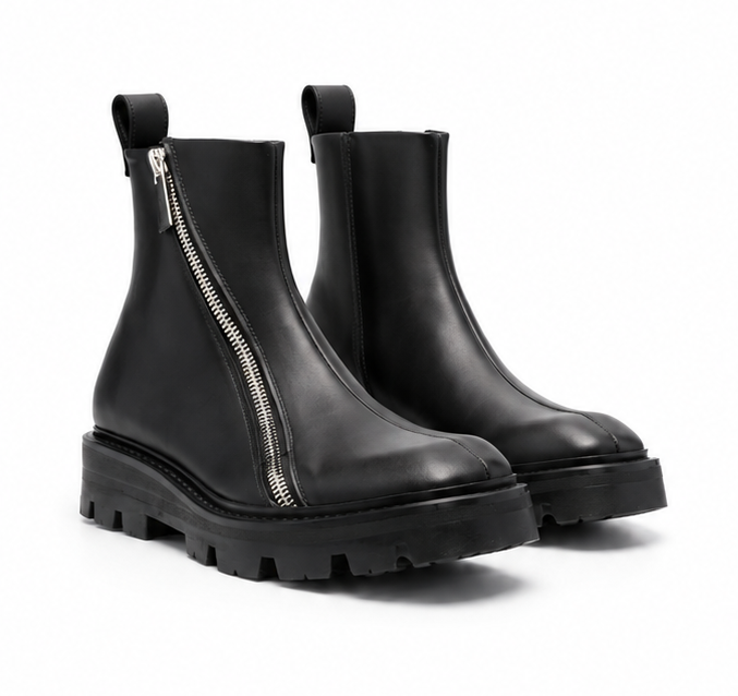 Double-Zip Ankle Boots