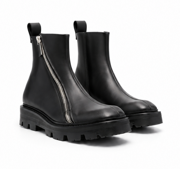 Double-Zip Ankle Boots