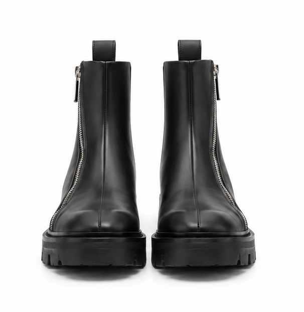Double-Zip Ankle Boots
