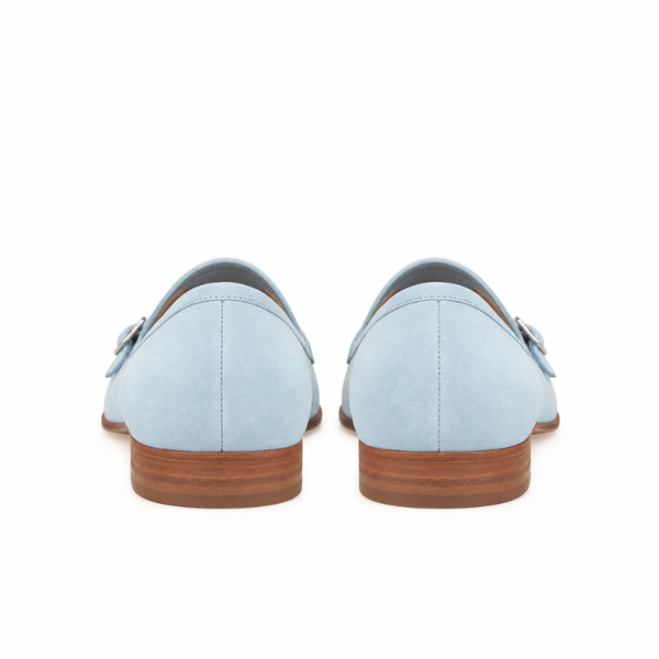 Double Monk Strap Moccasins Loafers with Buckle Detail
