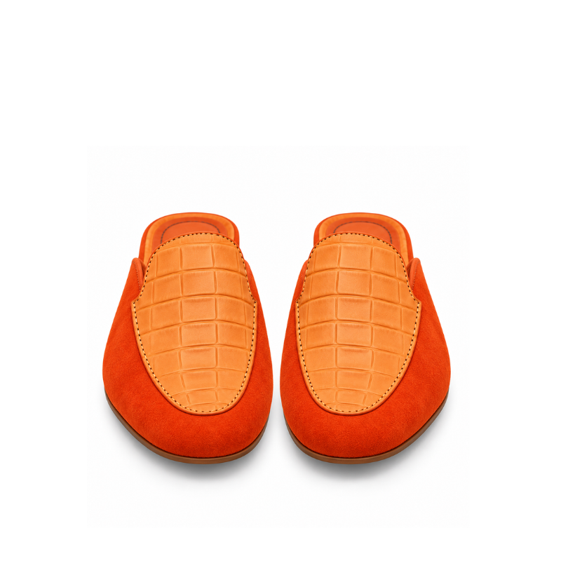 Dual Textured Luxury Croc Mule