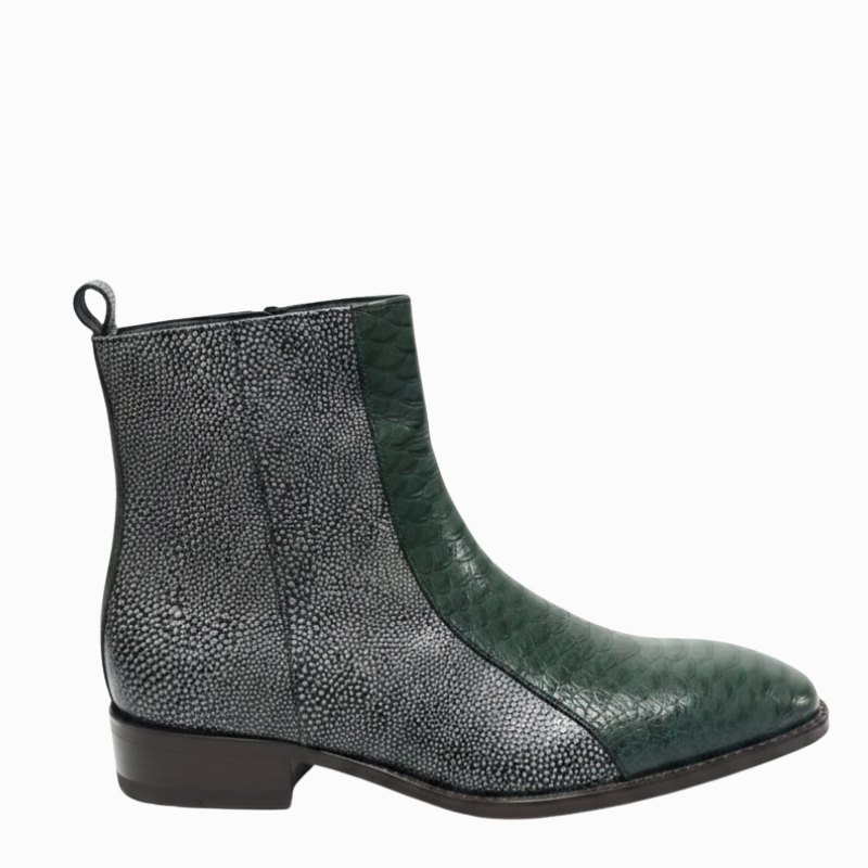 Dual Essence Italian Serpentine Elegance Leather Boots