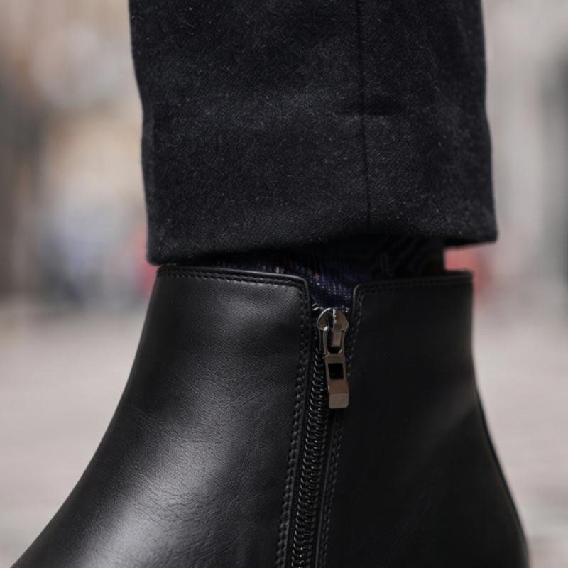 Dual Side Zip closure Leather Chelsea Boots