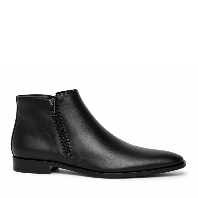 Dual Side Zip closure Leather Chelsea Boots