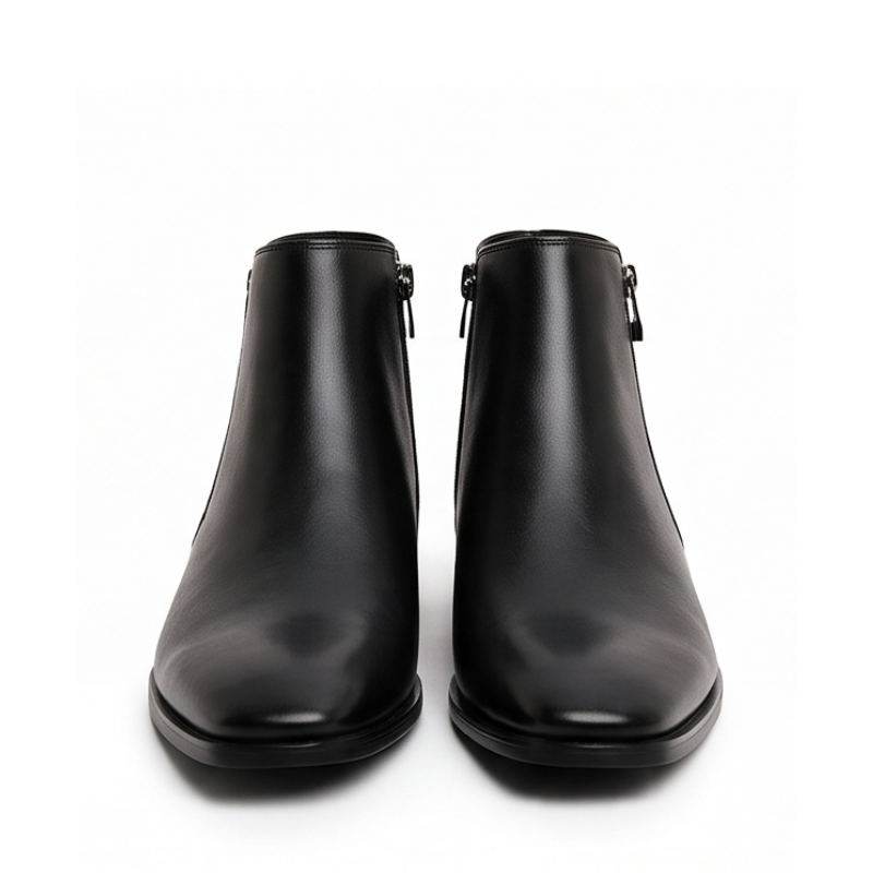 Dual Side Zip closure Leather Chelsea Boots