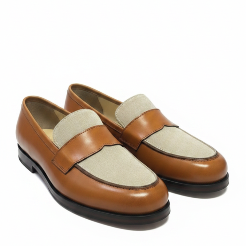 Ebon Dual‑Tone Italian Loafers
