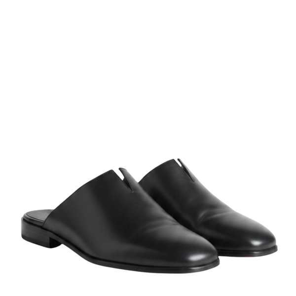 Ebon Luxe Italian Crafted VäóïNotch Leather Mule