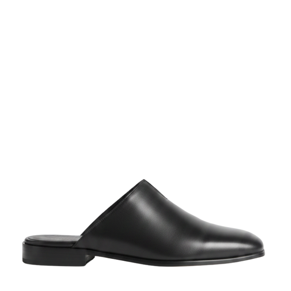 Ebon Luxe Italian Crafted VäóïNotch Leather Mule