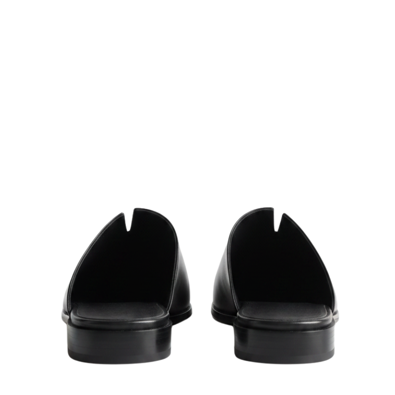 Ebon Luxe Italian Crafted VäóïNotch Leather Mule