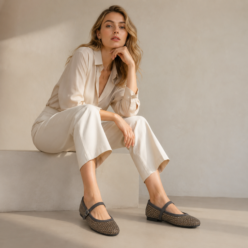 Elara Luxe Embellished Ballet Flats