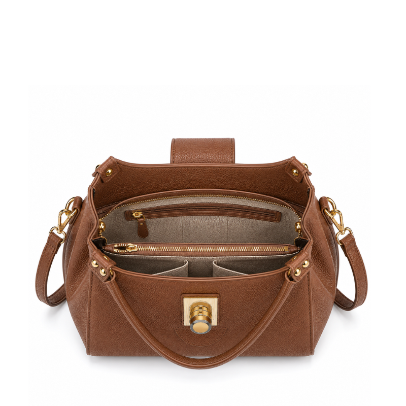 Elegant Crest Luxury Leather Handbag