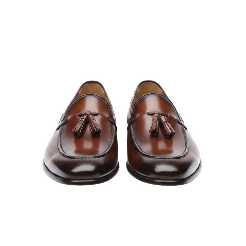 Elegant Tradition Leather Classic Tassel Loafers