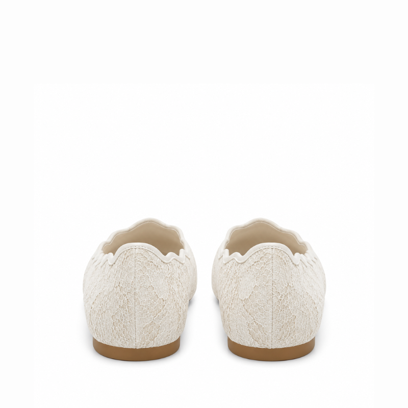 Eliana Lace Scallop Pointed Flats
