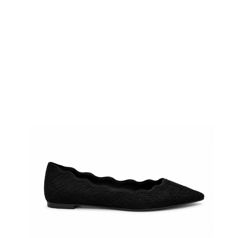 Eliana Lace Scallop Pointed Flats
