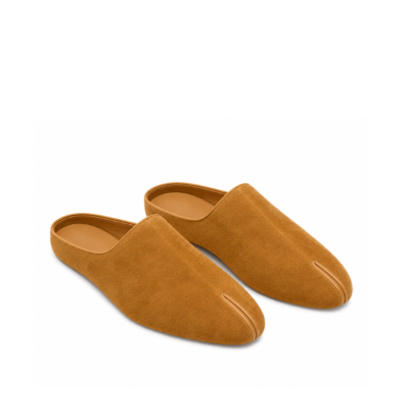 Elio Split Toe Suede Comfort Mule