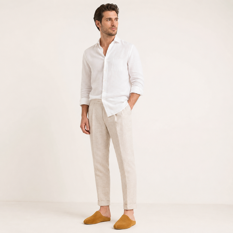 Elio Split Toe Suede Comfort Mule