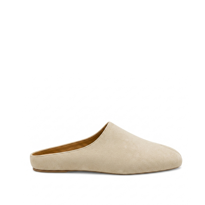 Elio Split Toe Suede Comfort Mule