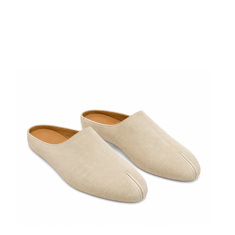 Elio Split Toe Suede Comfort Mule
