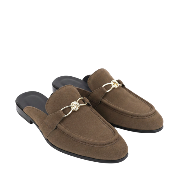 Elite Luxury Suede Horsebit Comfort Mule