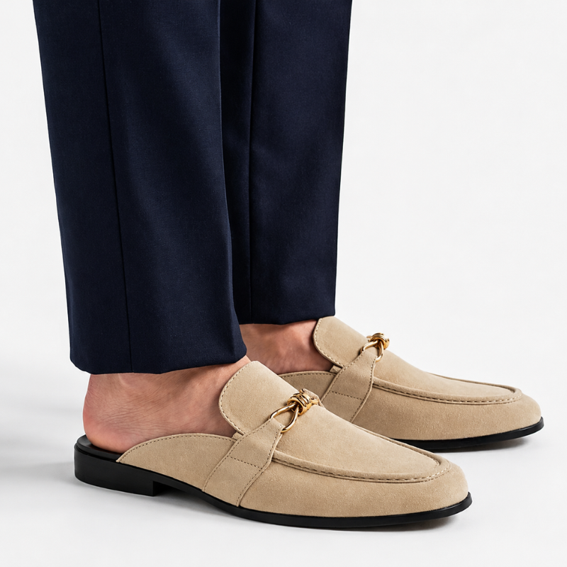 Elite Luxury Suede Horsebit Comfort Mule
