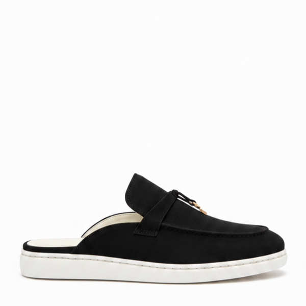 Elvaro Tassel Detail Comfort Daily Wear Mules - Black