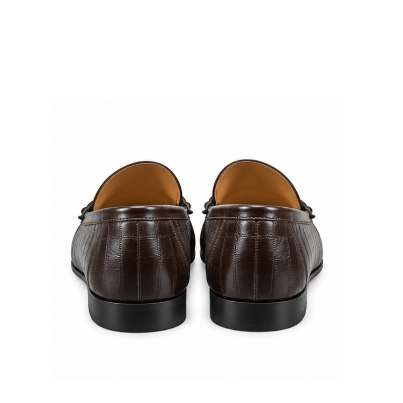 Elveron Textured Leather Penny Loafers