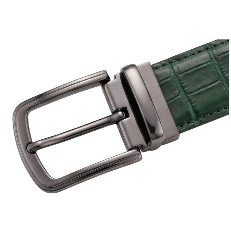 Emerald Croc Embossed Genuine Leather Belt