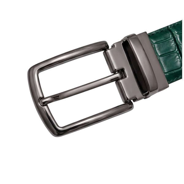 Emerald Croc Embossed Genuine Leather Belt