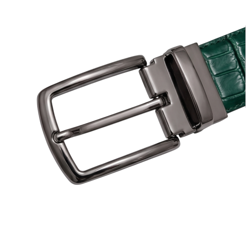 Emerald Croc Embossed Genuine Leather Belt